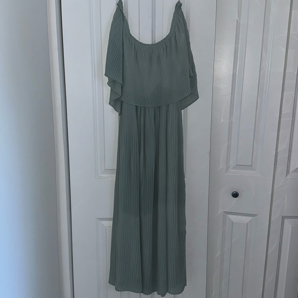 ZARA SEA GREEN DRESS/CAN BE WORN ON/OFF SHOULDERS WITH LINING